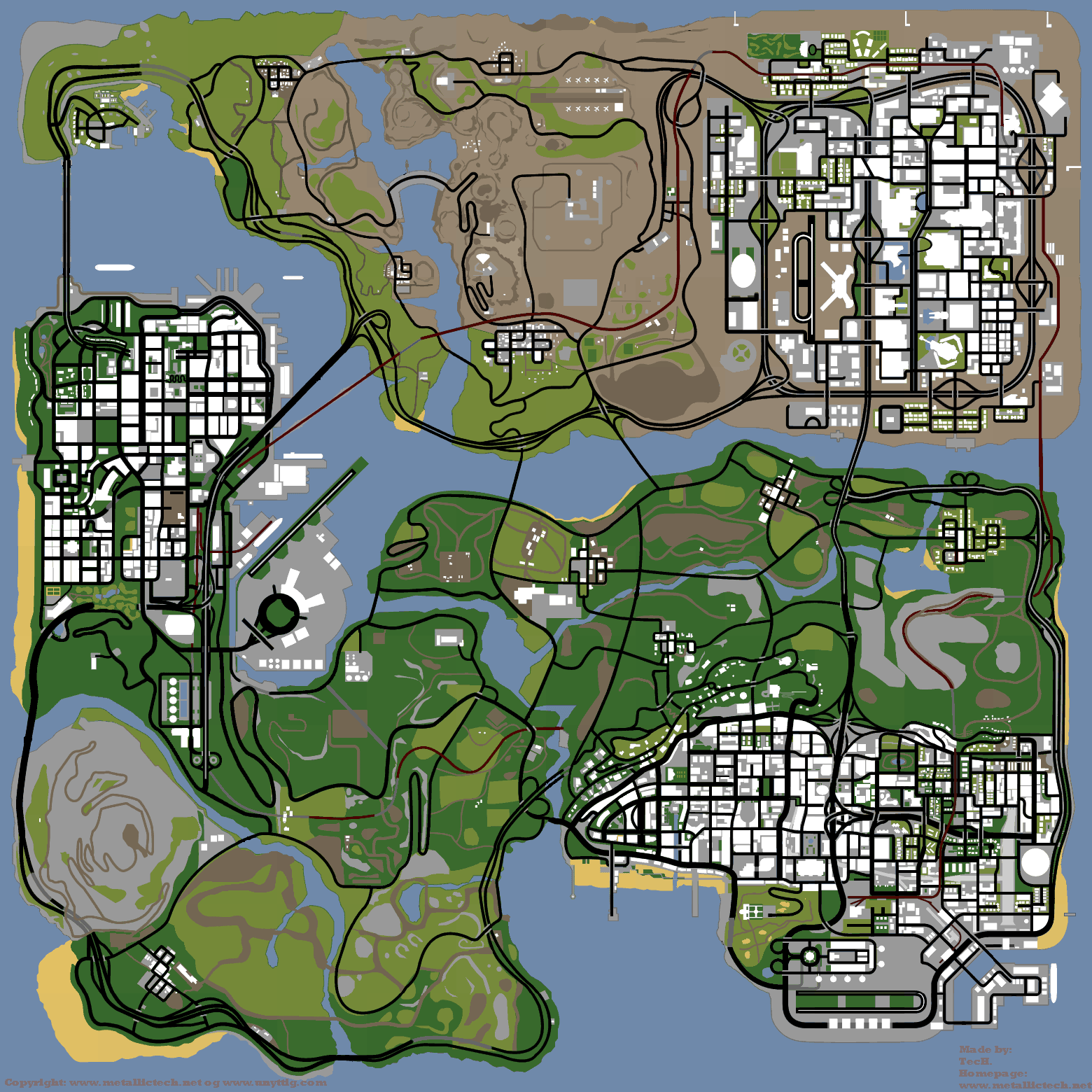 Карта штата San Andreas